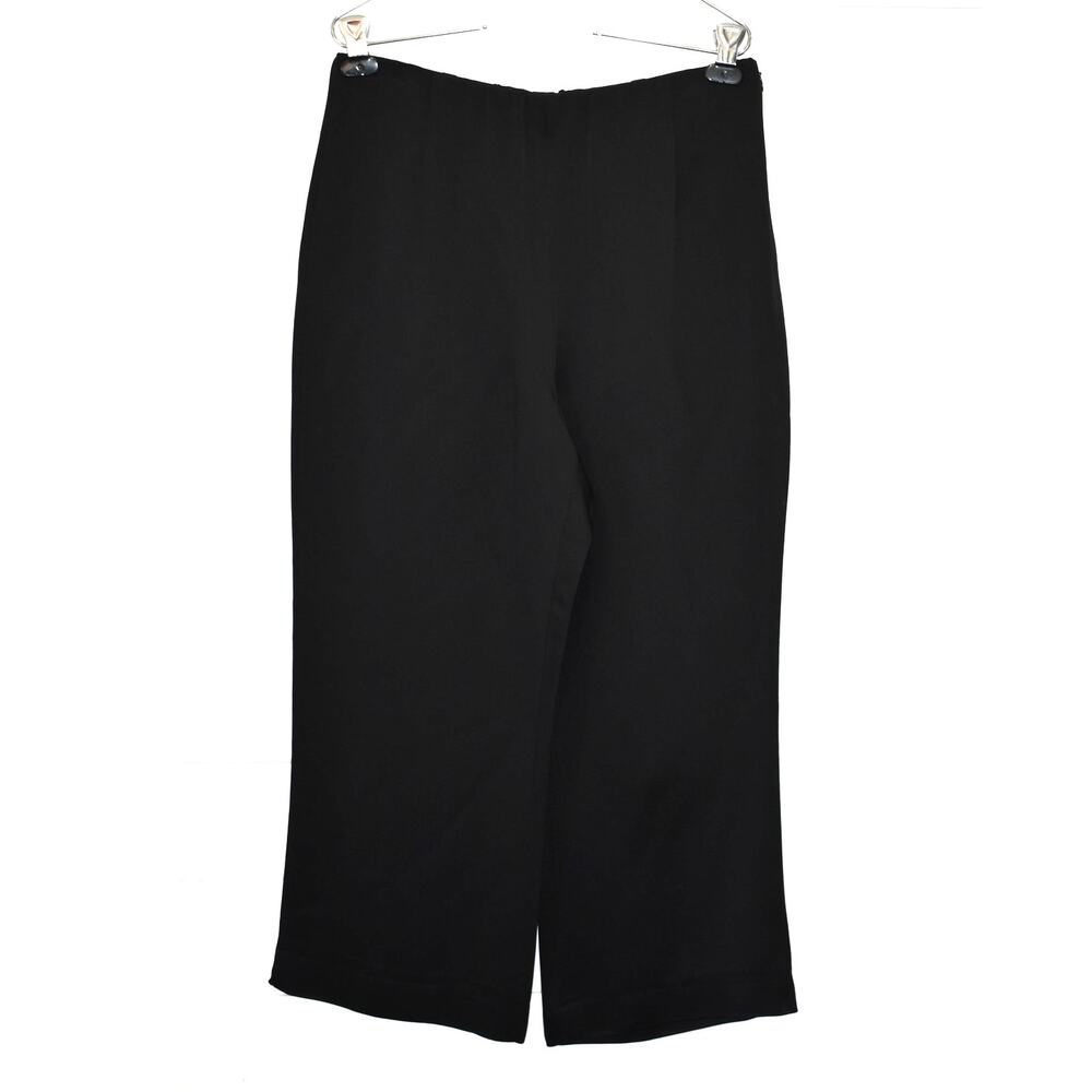 Lafayette 148 Pull-On Black Dress Pants Size 6 Silky Loose Posh Party Cropped
